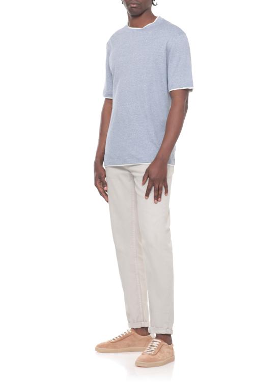 26SS 브루넬로 쿠치넬리 반팔 티셔츠 MW8357427 CGE03 Light Blue - BRUNELLO CUCINELLI