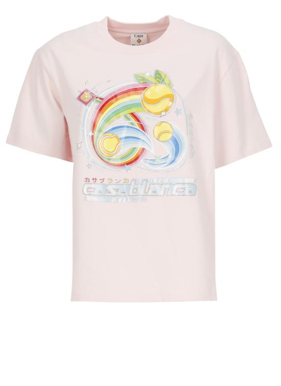 25FW 카사블랑카 반팔 티셔츠 WAW25JTS04603 PALE PINK Pink