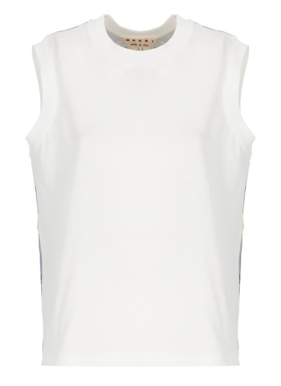 26SS 마르니 민소매 티셔츠 THJE0386Q0 UTC58500W01 White