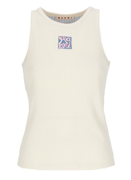 26SS 마르니 민소매 티셔츠 THJE0380S0 UTC60000W08 Ivory