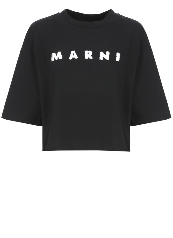 26SS 마르니 반팔 티셔츠 THJE0333P5 USCX42SLN99 Black