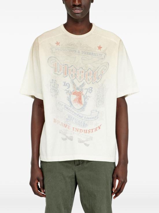 26SS 디젤 반팔 티셔츠 A23545 0LJCM 1BH White - DIESEL