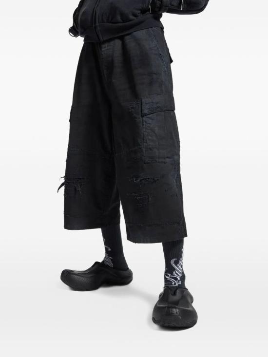26SS 발렌시아가 크롭 카고 팬츠 864354 TQP13 1000 Black - BALENCIAGA