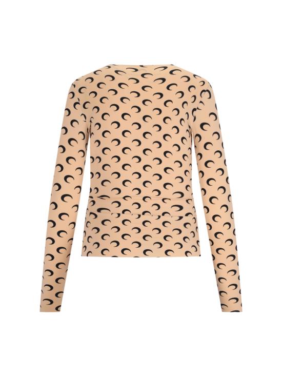 26SS 마린세르 크레센트 문 프린트 긴팔 티셔츠 WTS006A CJER0001 TA10 Beige - MARINE SERRE