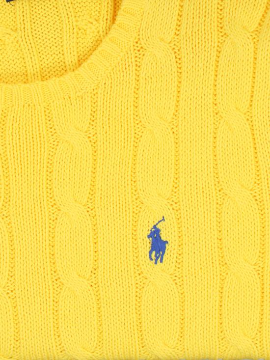 26SS 폴로 랄프로렌 포니 로고 피마코튼 케이블 니트 스웨터 211 971869 013 Yellow - POLO RALPH LAUREN