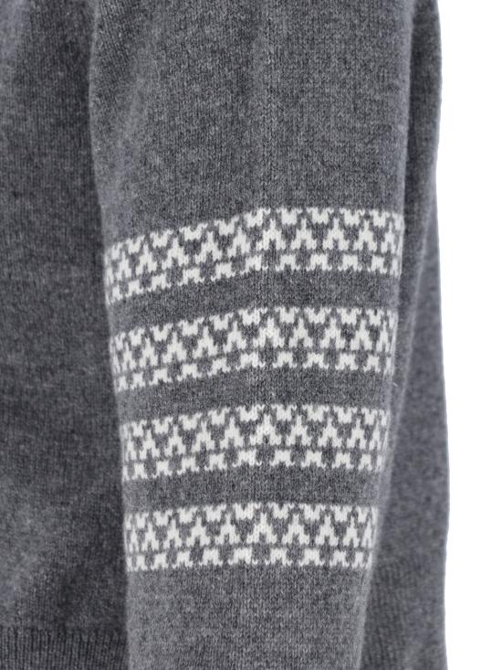 26SS 톰브라운 메리노 울 홀리데이 헥터 4바 풀오버 MKA573A Y1029 035 Grey - THOM BROWNE