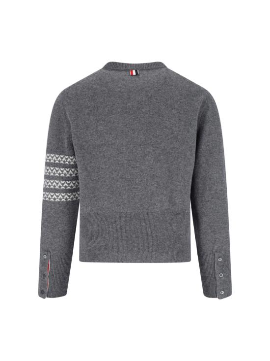 26SS 톰브라운 메리노 울 홀리데이 헥터 4바 풀오버 MKA573A Y1029 035 Grey - THOM BROWNE