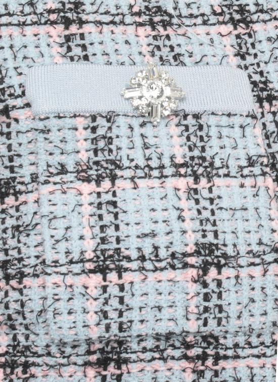 26SS 셀프 포트레이트 미디 원피스 SS26187SBL BLUE CHECK KNITBLUE Blue - SELF PORTRAIT