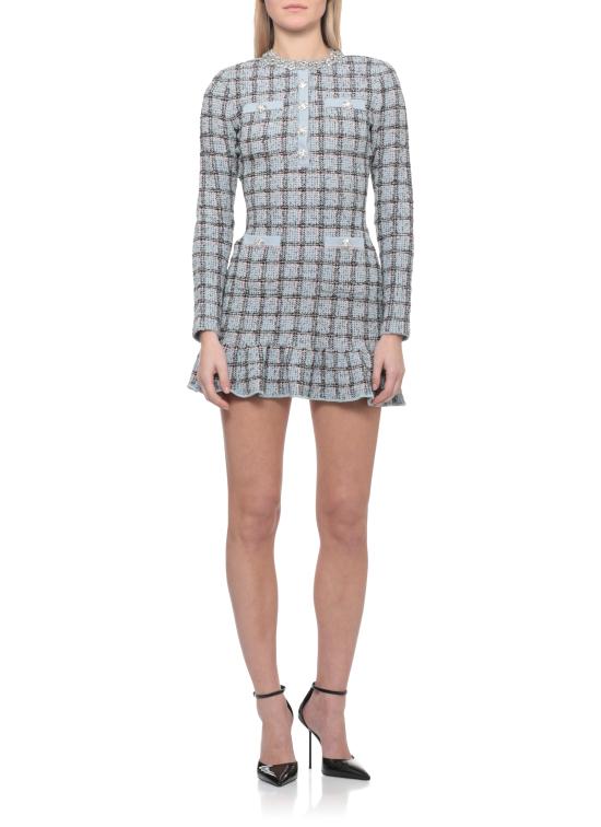 26SS 셀프 포트레이트 미디 원피스 SS26187SBL BLUE CHECK KNITBLUE Blue - SELF PORTRAIT