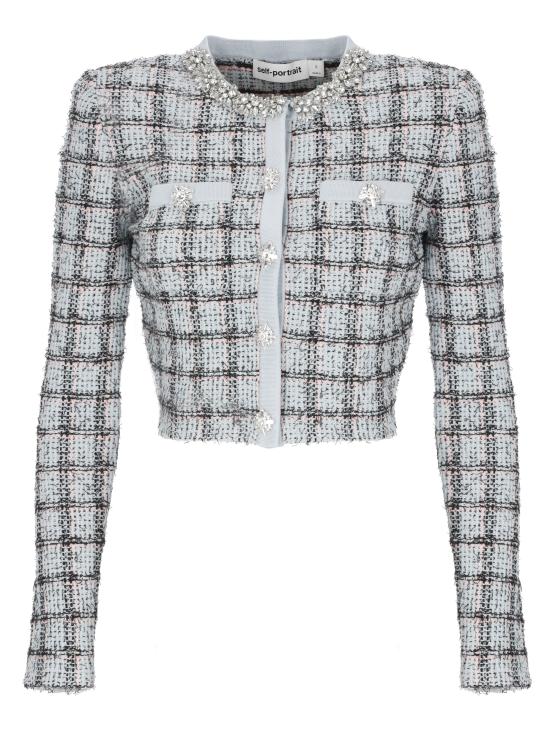 26SS 셀프 포트레이트 가디건 SS26187CBL BLUE CHECKBLUE Blu