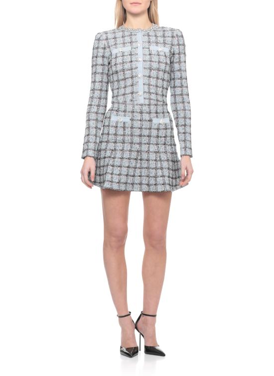 26SS 셀프 포트레이트 미디 스커트 SS26187SKBL BLUE CHECK KNITBLUE Blue - SELF PORTRAIT