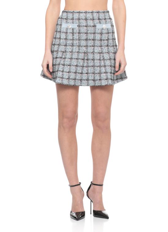 26SS 셀프 포트레이트 미디 스커트 SS26187SKBL BLUE CHECK KNITBLUE Blue - SELF PORTRAIT