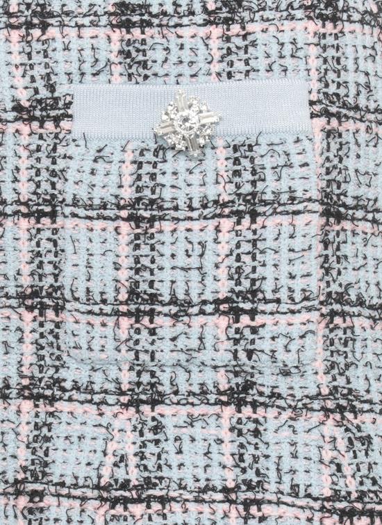 26SS 셀프 포트레이트 미디 스커트 SS26187SKBL BLUE CHECK KNITBLUE Blue - SELF PORTRAIT