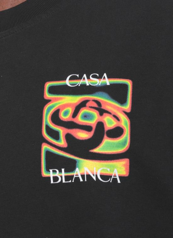 26SS 카사블랑카 반팔 티셔츠 MSP26JTS00106 BLACK JERSEY Black - CASABLANCA