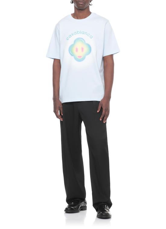 26SS 카사블랑카 반팔 티셔츠 MSP26JTS00109 PALE BLUE JERSEY Light Blue - CASABLANCA