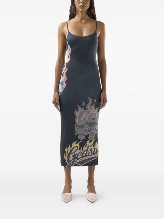 26SS 지씨디에스 미디 원피스 C1WWQB025J036 BLACK YELLOW 999Y - GCDS