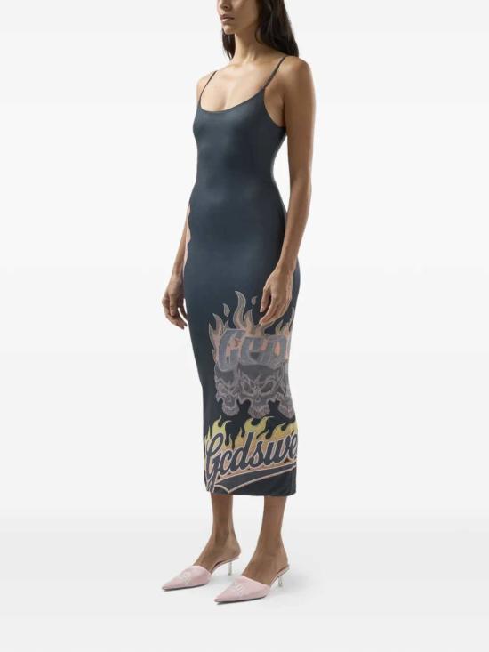 26SS 지씨디에스 미디 원피스 C1WWQB025J036 BLACK YELLOW 999Y - GCDS