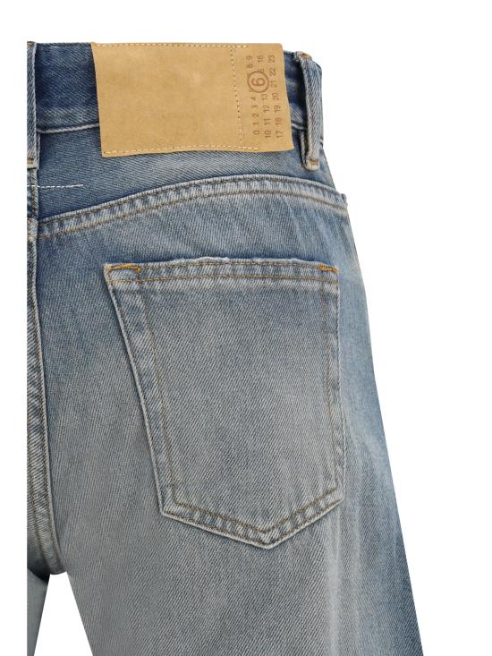 26SS MM6 메종마르지엘라 디스트레스드 와이드 데님 팬츠 S52LA0238M30017 994 BLUE - MM6 MAISON MARGIELA