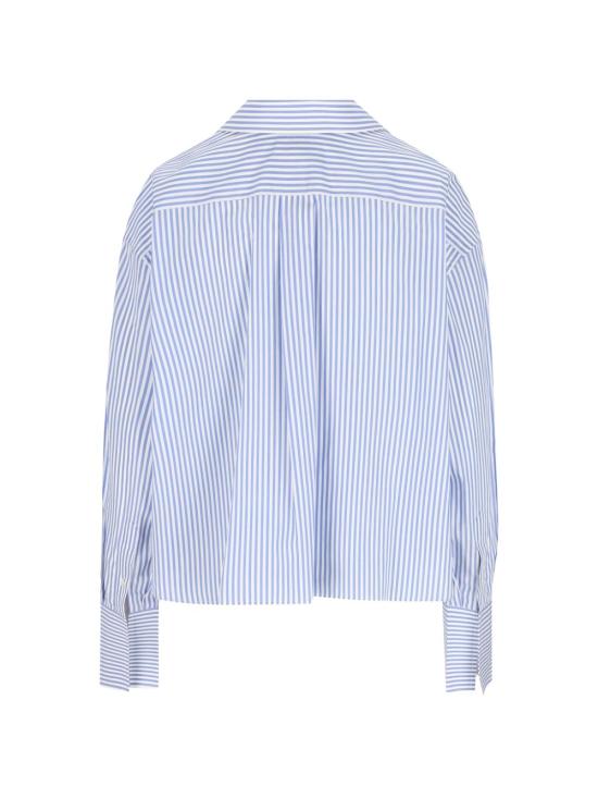 26SS 셀린느 스트라이프 코튼 포플린 크롭 셔츠 RC094 1389CBA0 Clear Blue - CELINE