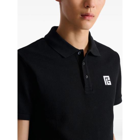 26FW 발망 폴로 티셔츠 GH1GB085 BC87 EAB BLACK - BALMAIN
