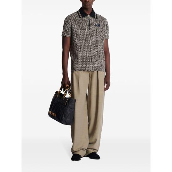 26SS 발망 폴로 티셔츠 EH1GC027 BC90 GFE BLACK NEUTRALS - BALMAIN