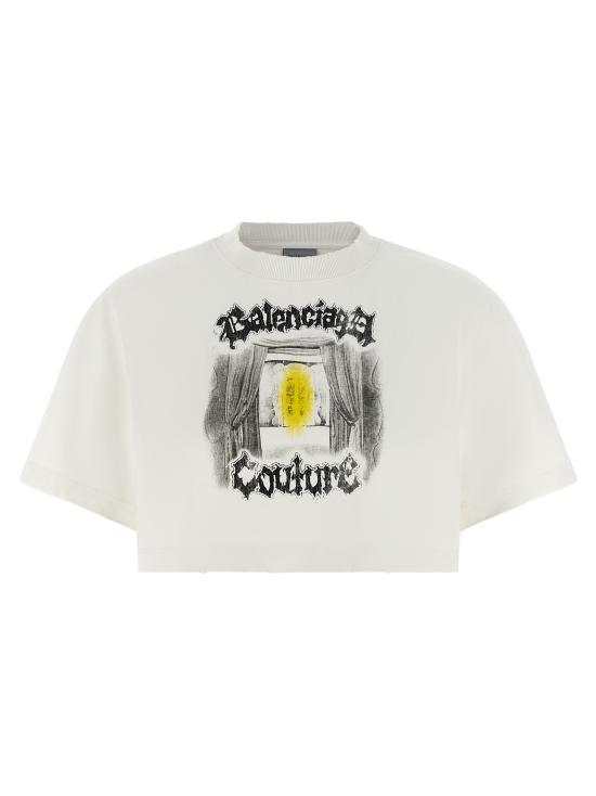 26SS 발렌시아가 반팔 티셔츠 871735TUVD49000 White