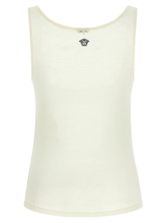 26SS 베르사체 민소매 티셔츠 10236981A175481W150 White - VERSACE