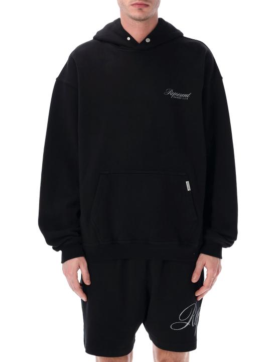 26SS 리프레젠트 후드 티셔츠 OCM41200 001 Nero