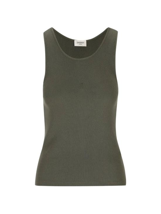 26SS 생로랑 민소매 티셔츠 842992 Y37EC 1365 KAKI FONCE