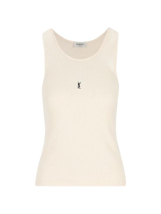 26SS 생로랑 민소매 티셔츠 823603 Y37EC 9469 NATUREL NOIR