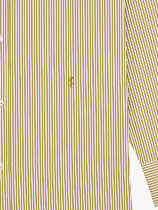 26SS 생로랑 셔츠 865483 Y260D 3302 KAKI BLANC - SAINT LAURENT