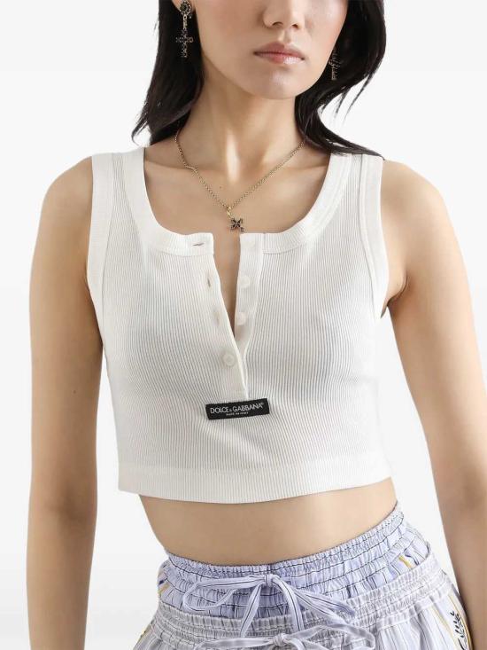 26SS 돌체앤가바나 민소매 티셔츠 F8W63TFU7AV W0001 BIANCO NATURALE - DOLCE & GABBANA