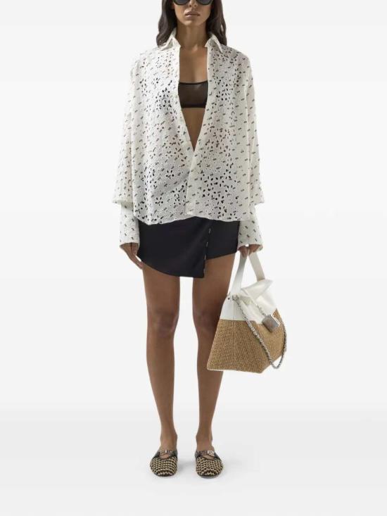 26SS 지씨디에스 블라우스 C1WBQH175T083 OPTIC WHITE BLACK 100B - GCDS