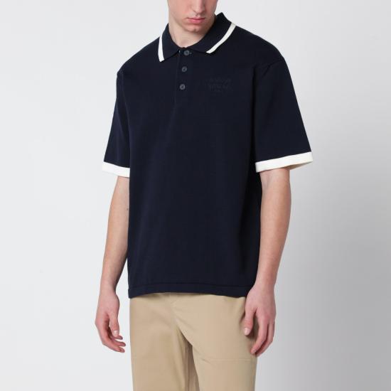 26SS 메종키츠네 코튼 니트 컴포트 폴로셔츠 QM00208KT1135 Blue