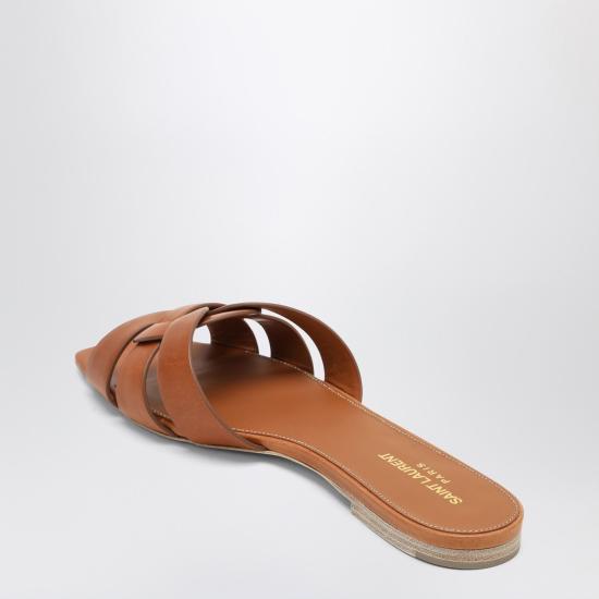 26SS 생로랑 스무스 레더 트리뷰트 플랫 뮬 571952BDA00 Brown - SAINT LAURENT