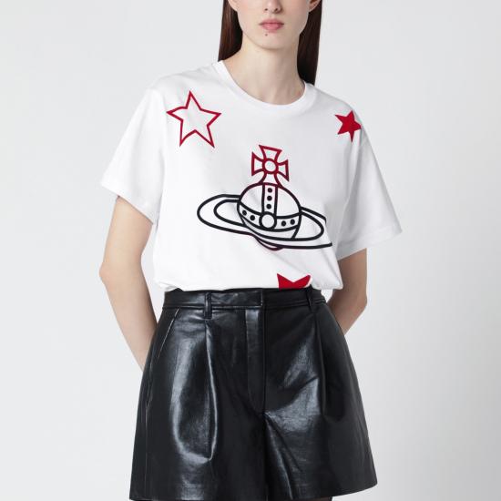 26SS 비비안웨스트우드 반팔 티셔츠 3G010056J00B9 White