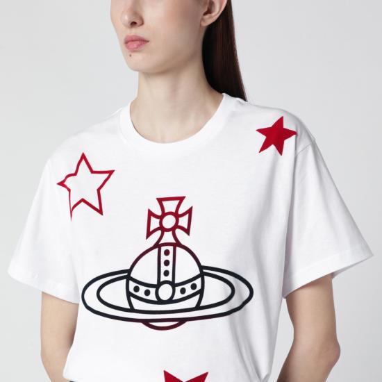26SS 비비안웨스트우드 반팔 티셔츠 3G010056J00B9 White - VIVIENNE WESTWOOD