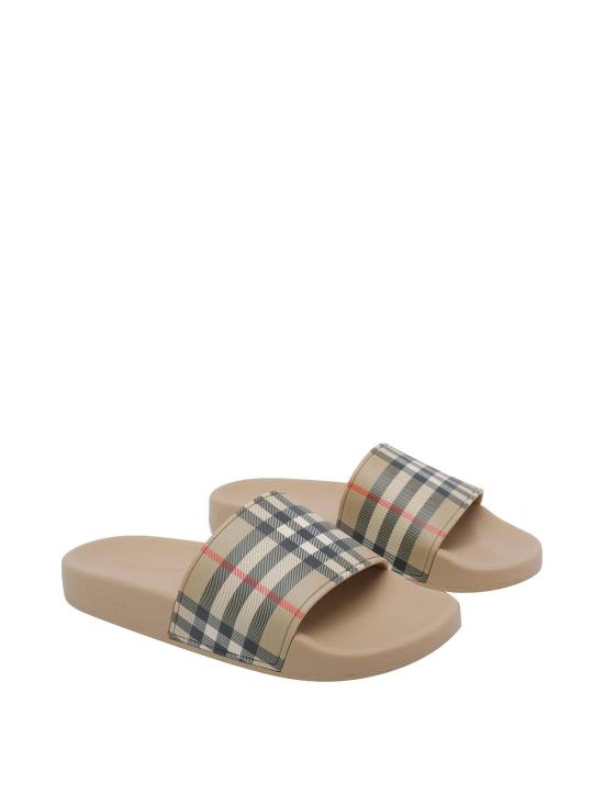26SS 버버리 체크 슬라이드 8124942 Beige - BURBERRY