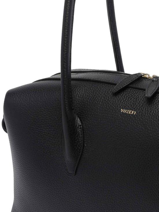 26SS 유제피 캐리어 BRIOCHEDUFFLEPEBBLEGRAINLEATHERL034 Black - YUZEFI