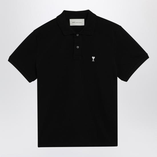 26SS 아미 스몰 하트 로고 폴로 티셔츠 HPL411760 Black