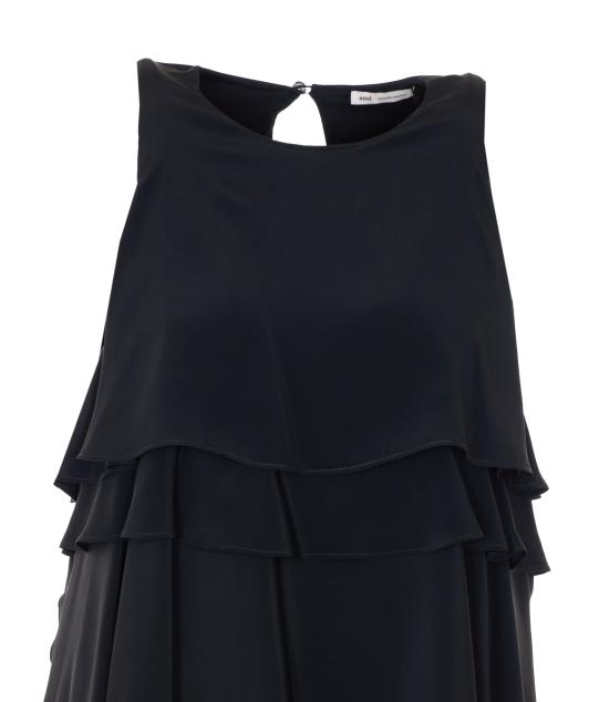 26SS 아미 알렉산드르 마티우시 미디 원피스 FDR642 AC0020001 Black - AMI ALEXANDRE MATIUSSI