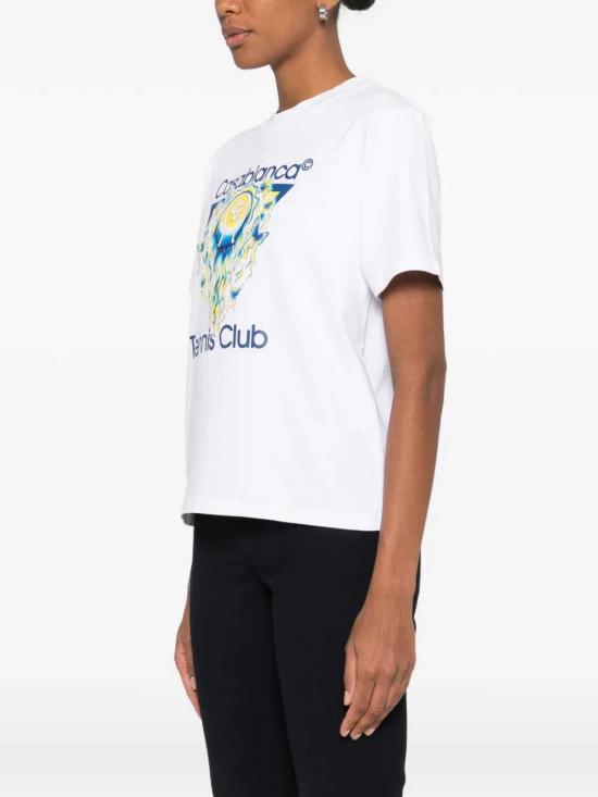 26SS 카사블랑카 반팔 티셔츠 WSP26JTS04602 WHITE JERSEY - CASABLANCA