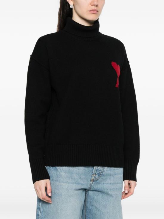 26SS 아미 ADC 터틀넥 스웨터 UKS839018W 009 Black - AMI