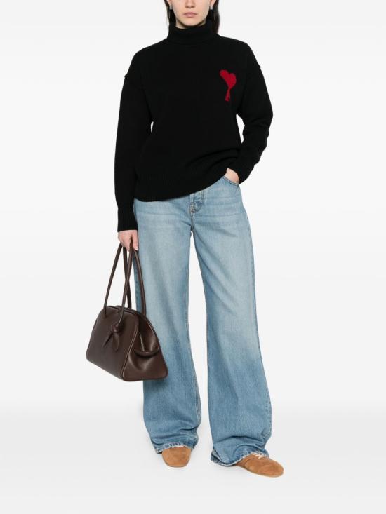 26SS 아미 ADC 터틀넥 스웨터 UKS839018W 009 Black - AMI