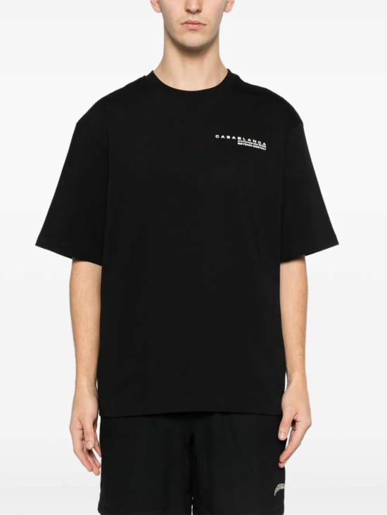 26SS 카사블랑카 반팔 티셔츠 MSP26JTS04406 BLACK JERSEY - CASABLANCA