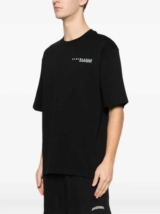 26SS 카사블랑카 반팔 티셔츠 MSP26JTS04406 BLACK JERSEY - CASABLANCA