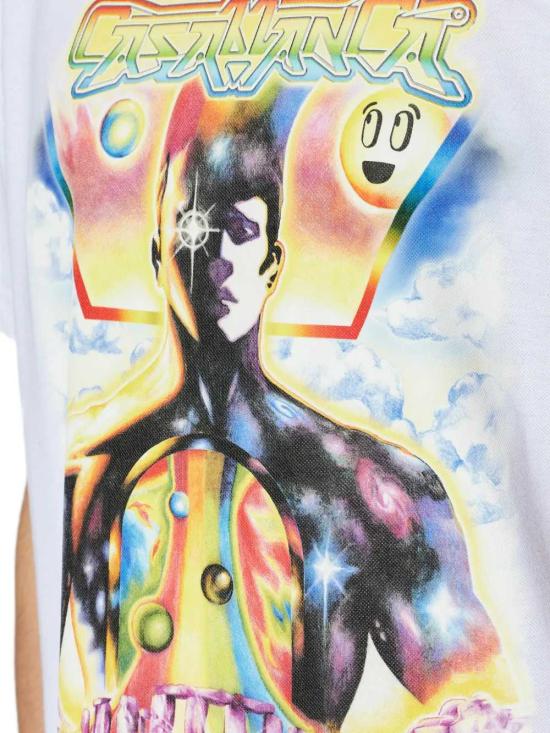 26SS 카사블랑카 반팔 티셔츠 MSP26JTS05601 BRIGHT WHITE COTTON PIQUE - CASABLANCA