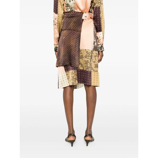 26SS 시에드레스 미디 스커트 WRS26SK02 ZOE MULTI BROWN - SIEDRES