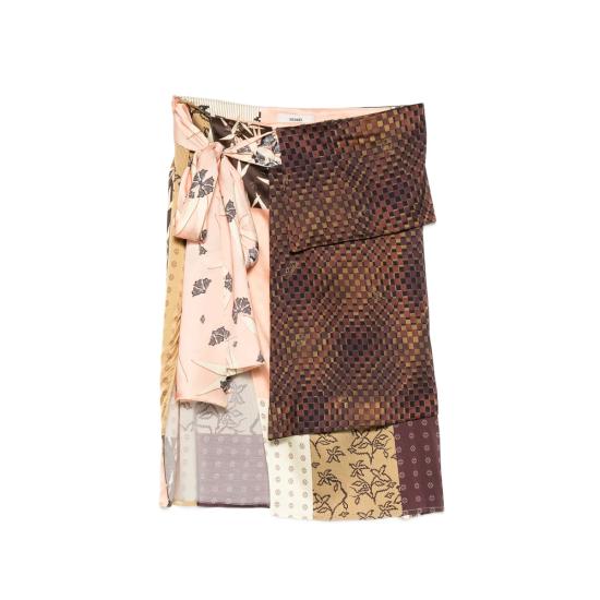 26SS 시에드레스 미디 스커트 WRS26SK02 ZOE MULTI BROWN