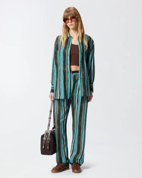 26SS 핑코 셔츠 106990A3CH SD3 Mult verde nero - PINKO
